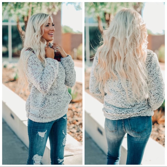 SUPER SOFT BUFFALO PLAID SHERPA HALF ZIP PULLOVER - Picture 2 of 3